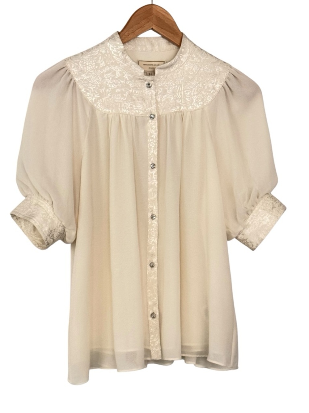 ANTHROPOLOGIE Moulinette Soeurs Victorian Style Short Sleeve Blouse Size 0